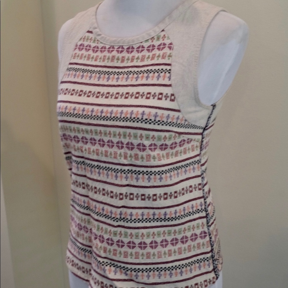 Zip back woven shell top size small